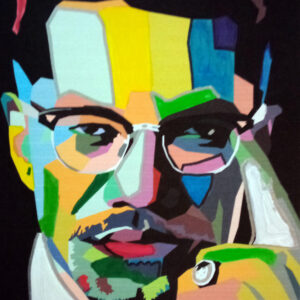 Malcolm X by Al Todd – Hand Embellished